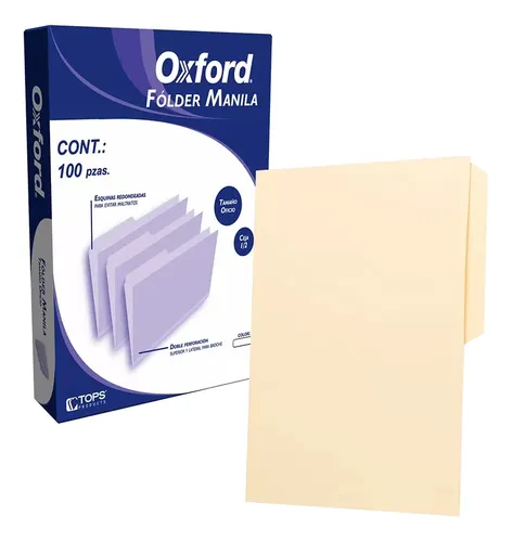 FOLDER OFICIO COLOR CREMA C/100PZ OXFORD