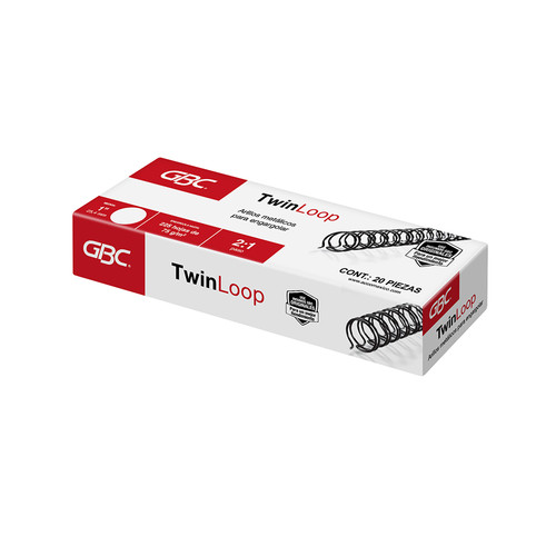 ARILLO METALICO TWIN LOOP 1" PASO 2:1 NG C/20PZ GBC