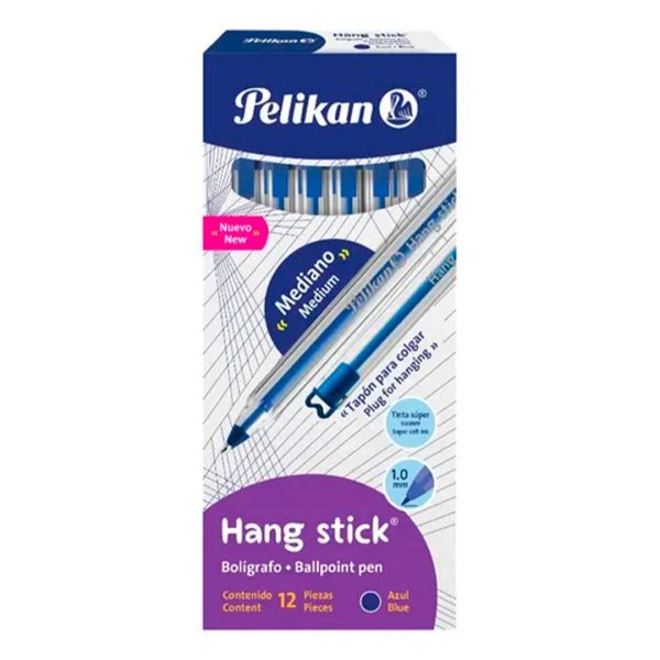 BOLIGRAFO HANG STICK PUNTO MEDIANO AZUL C/12PZ PELIKAN